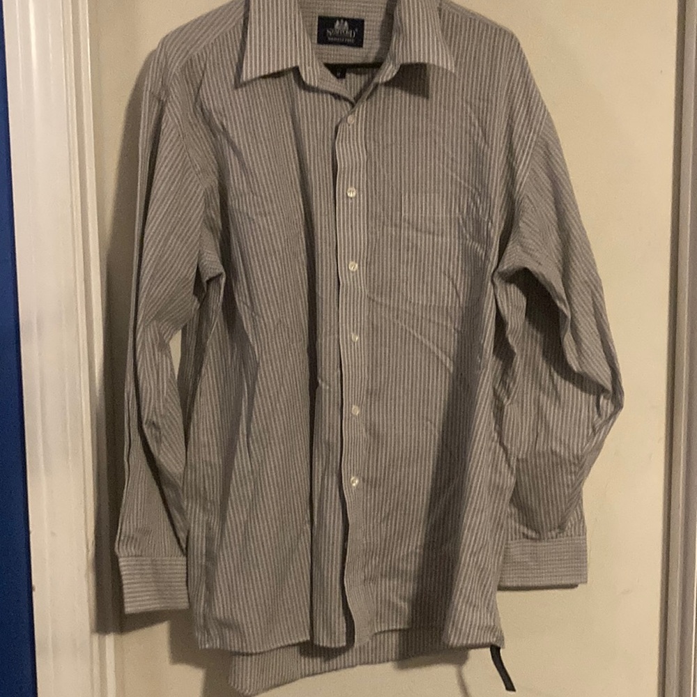 Stafford Men's Striped Dress Shirt